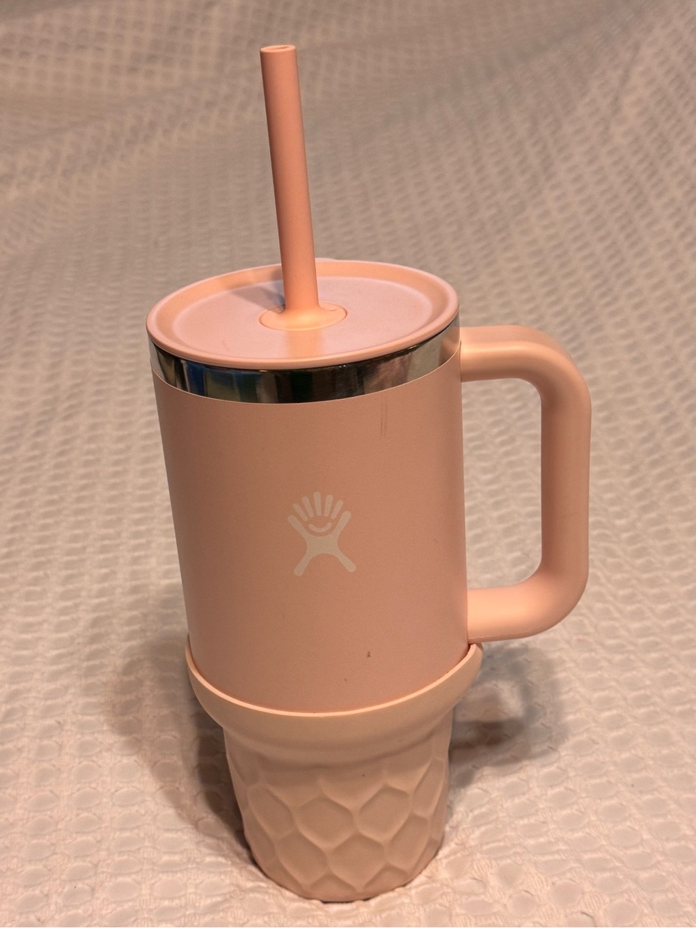 Hydro Flask Light Pink Insulated Tumbler with Straw and Handle